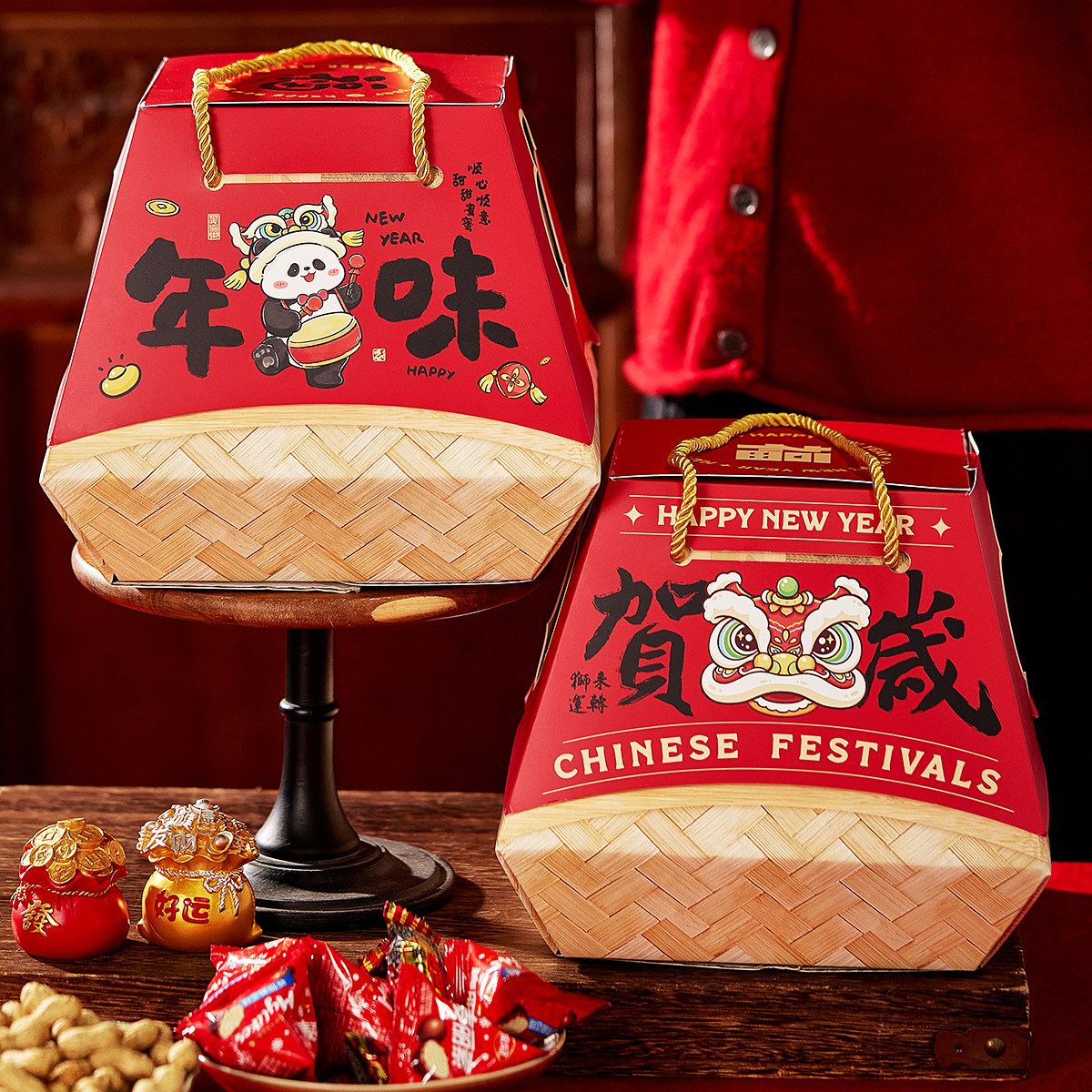 2026马年新年礼盒包装创意点心糕点礼品盒春节年货特产礼盒空盒子