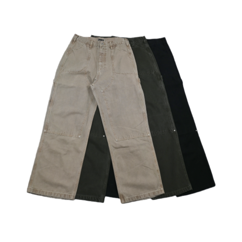 美式复古水洗做旧伐木工装裤男女宽松直筒休闲百搭长裤