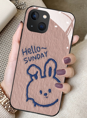 油画线条兔子适用opporeno8手机壳reno7女reno6proplus新款reno5钢化玻璃4se高端reno3全包防摔保护套r17简约