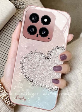 炫彩钻石爱心适用小米14手机壳13pro女11青春新款xiaomi12液态玻璃红米k70防摔k60全包保护套note13高端简约