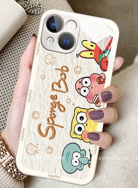 侧边海绵宝宝适用opporeno12手机壳reno11女reno10新款reno9proplus液态玻璃reno8/6/5全包防摔保护套7se简约