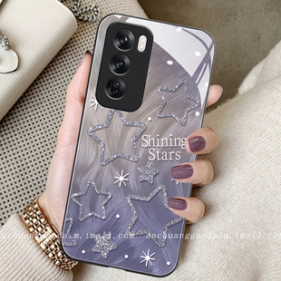 羽纱星星适用opporeno13手机壳reno12pro女reno11新款reno10液态玻璃reno8/6/5全包防摔reno9保护套7se简约