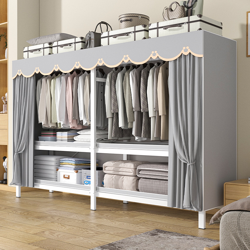 新款一体免安装布衣柜家用卧室