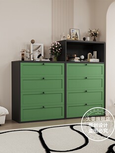 钢制五斗柜家用客厅简约靠墙一体铁艺收纳柜大容量防尘储物抽屉柜