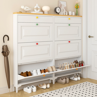 钢制鞋柜12cm超薄铁艺多层入户门玄关防尘收纳架窄款多功能铁皮柜