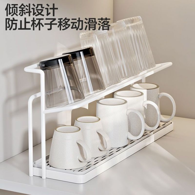 双层杯架沥水收纳台56