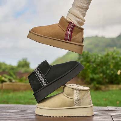 TASMAN AUS波西米亚厚底靴5875 新款2024雪地靴羊毛靴
