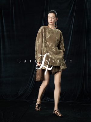 桑蚕丝炒色复古提花衬衫肌理感