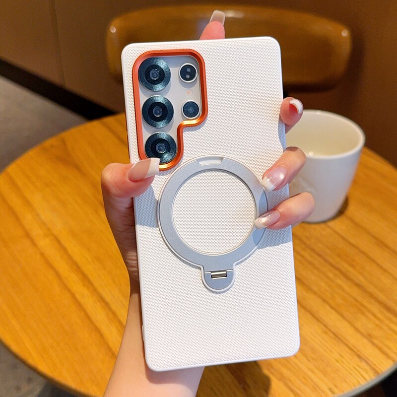 适用于三星s25手机壳全包防摔金甲磁吸旋转支架三星S25Ultra保护套创意便捷三星S25Edge新款简约时尚男女潮款