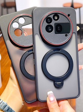 适用于NothingPhone3APro手机壳徕卡系列Nothing Phone 3A Pro保护套全包防摔个性红圈镜头旋转支架磁吸款