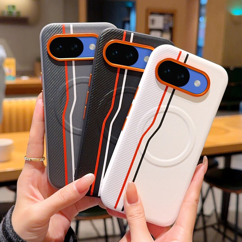 适用于谷歌GooglePixel10A手机壳全包防摔金甲磁吸五拼双线拼色谷歌10A保护套创意便捷新款商务男女潮款