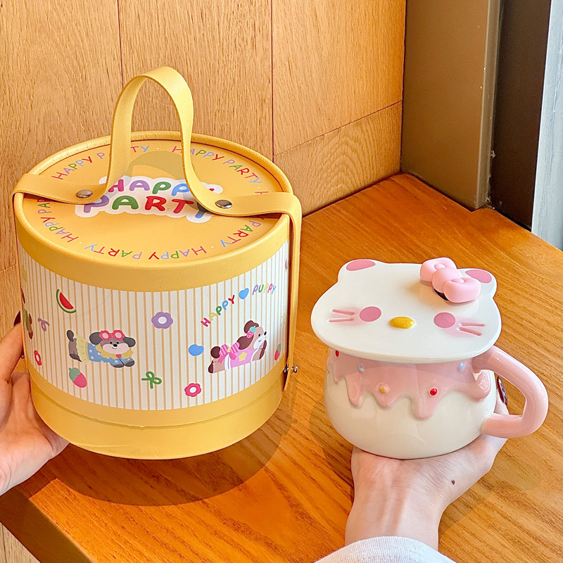 Hellokitty猫陶瓷杯女生高颜值生日礼物马克杯带礼盒2025新款水杯