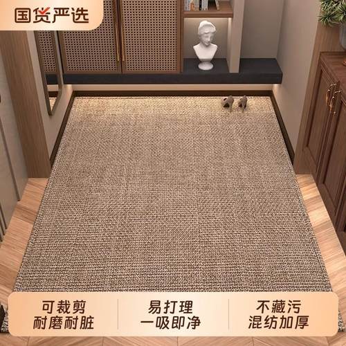 入户门地垫纯色彷剑麻地毯门垫进门大门口玄关客厅地毯脚垫可裁剪