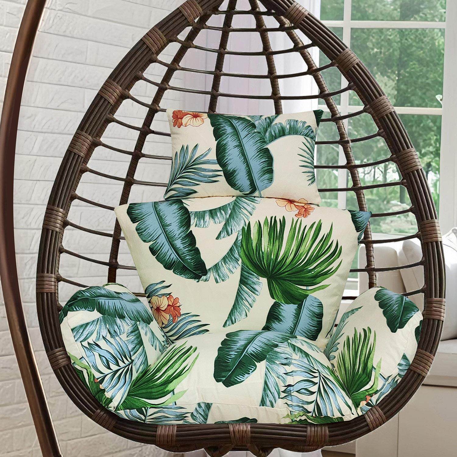 摇篮吊椅坐垫可拆洗单人加厚吊篮靠垫藤椅秋千摇椅四季通用垫子新