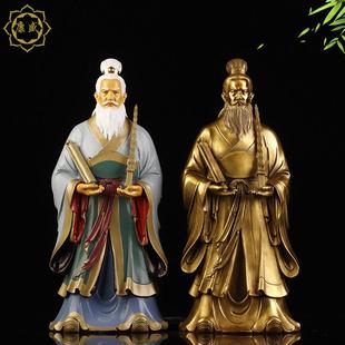 姜太公神像姜太公钓鱼站像姜子牙神像拿九节鞭封神榜聚财纯铜像
