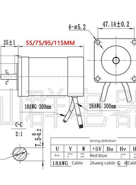 直流无刷电机57BL01/02/03/04带霍尔马达驱动控制器套装可定制