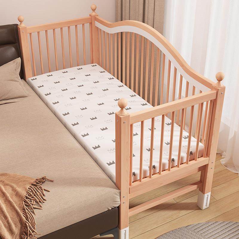 榉儿定制童床拼接床大床带护栏床边高低可调加宽宝宝婴儿实木小床,住宅家具,儿童拼接床,淘宝优惠券,粉丝福利购,淘宝优惠卷