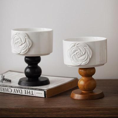 泽滕家香薰蜡烛台法式高脚杯陶瓷轻奢高档摆件覆古蛋糕装饰氛围感