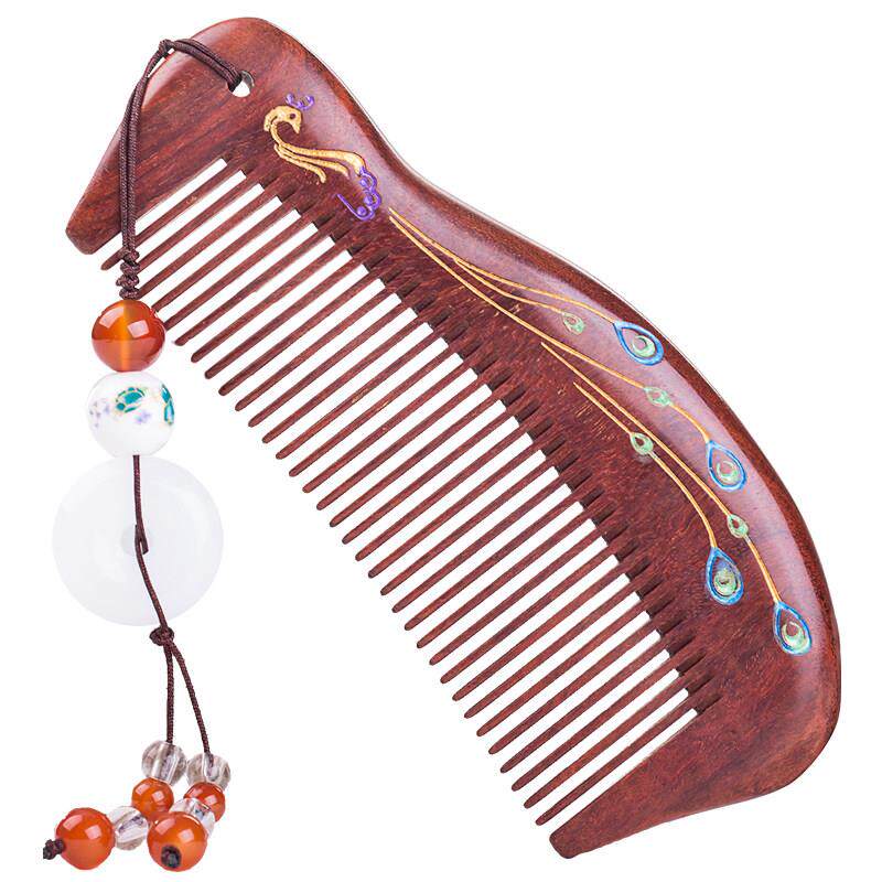 紫檀木梳子檀木小梳子女随身便携木头礼物定制刻字妈妈520礼物