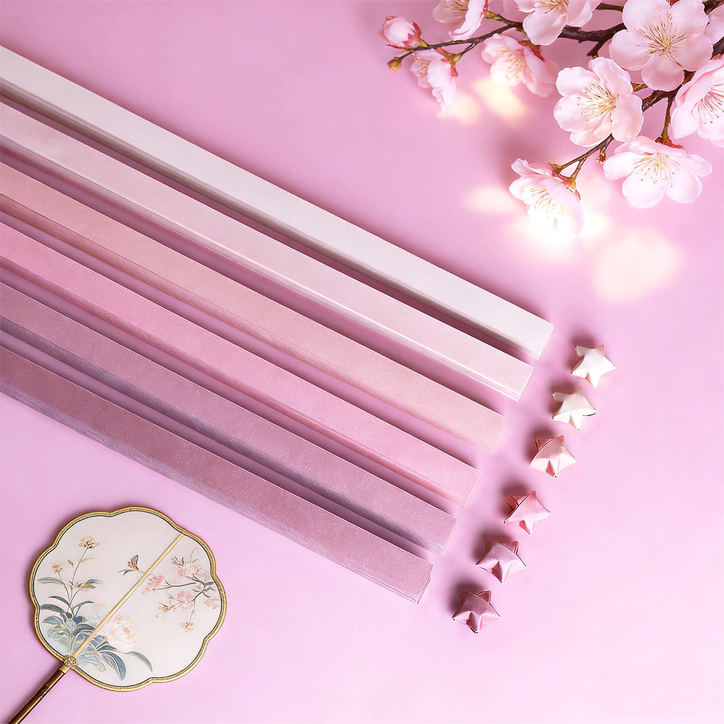 渐变星星折纸玻璃瓶手工纸渐变色星星纸古风幸运星520颗祈福许愿瓶折星星专用纸手工制作材料包新款节日礼物