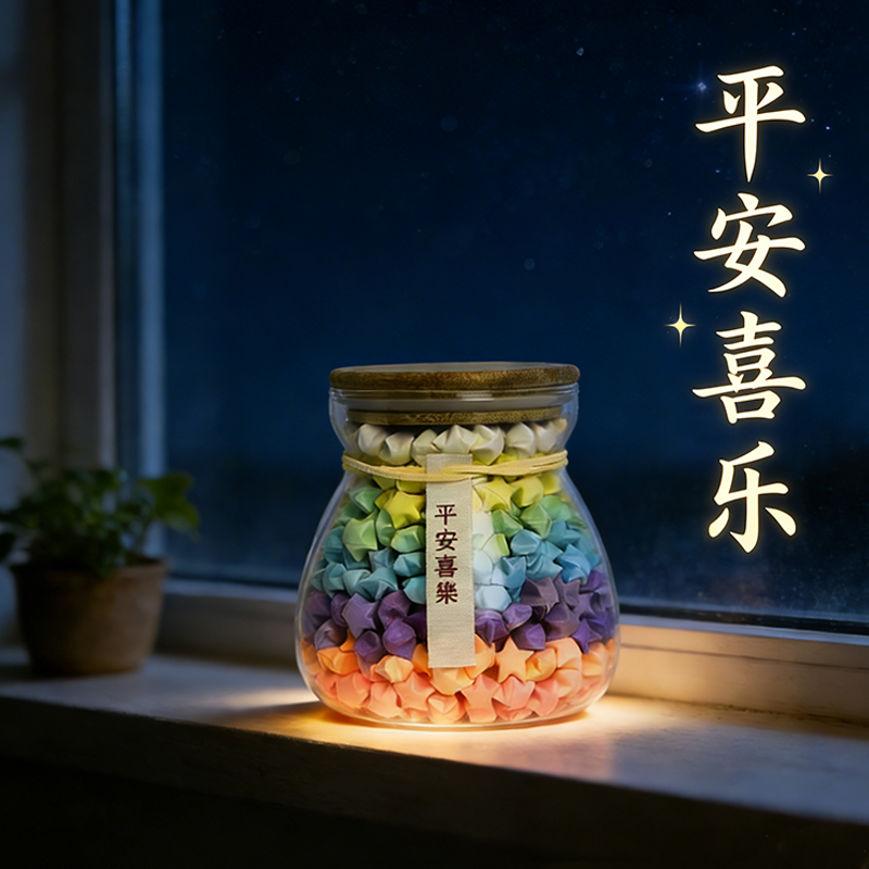 马卡龙色星星纸叠星星折纸条