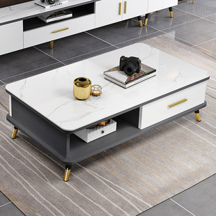 茶几简约现代客厅家用小户型桌子电视柜组合轻奢风钢化玻璃茶几桌