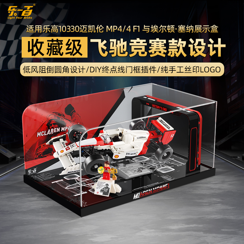 LYB适用乐高10330迈凯伦MP4/4FI与埃尔顿·塞纳赛车亚克力展示盒