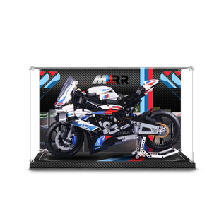 乐一百适用乐高42130宝马摩托车m1000rr展示盒亚克力透明收纳盒