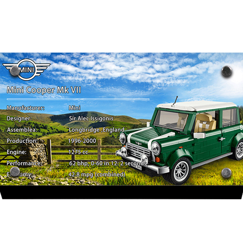 Light your bricks适用乐高10242MINI COOPER亚克力展示铭牌支架