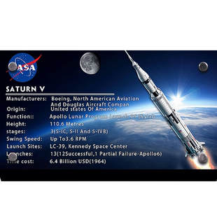 LYB乐一百适用乐高21309阿波罗土星五号火箭亚克力铭牌92176铭牌