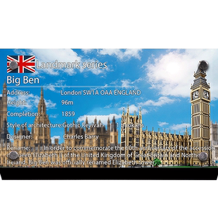 Light your bricks 适用乐高建筑10253伦敦大本钟 亚克力展示铭牌