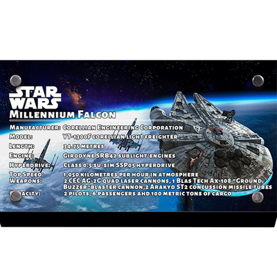 LYB适用乐高75192 75257 76105千年隼 星球大战亚克力展示铭牌