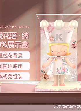 乐一百适用泡泡玛特MOLLY漫缦花落绒花400展示盒公主系列1000防尘