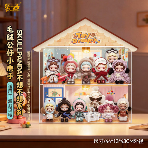 LYB泡泡玛特SKULLPANDA 不想不想系列毛绒公仔挂件盲盒场景展示盒