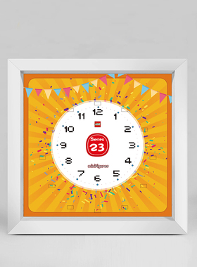 LYB乐一百适用乐高71034人仔抽抽乐第23季钟表相框透明挂墙展示盒