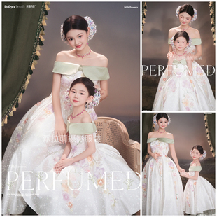 母女装连衣裙摄影服装刘亦菲同款亲子装礼服拍照衣服影楼写真照