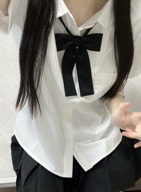jk衬衫短袖长袖白蓝色刺绣衬衣女夏jk短袖衬衫日系学院风制服套装