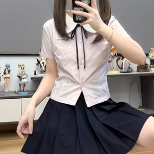 零夏/零度句号原创jk制服短袖可爱风娃娃领日系学院风丸襟衬衫