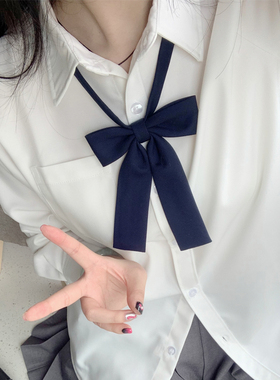 jk衬衫长袖基础款日系学院风百搭制服套装叠穿内搭打底奶白衬衣女