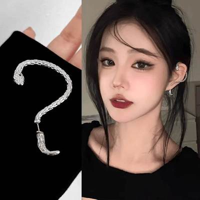 欧美蛇形夸张耳钉复古设计感耳环朋克暗黑小众耳挂冷淡风气质耳饰