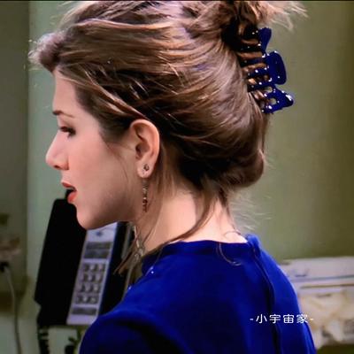 老友记瑞秋同款抓夹绝美宝石蓝色法式复古鲨鱼夹肯豆小号盘发夹女