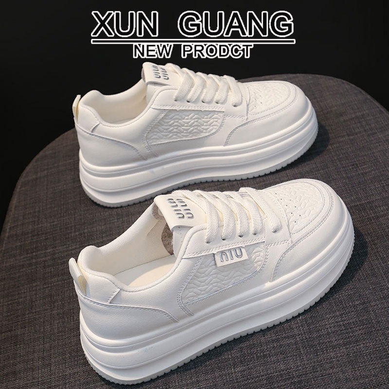 新款 头层牛皮~真皮厚底小白鞋女鞋2025秋季增高松糕休闲百搭板鞋,女鞋,浅口单鞋,淘宝优惠券,粉丝福利购,淘宝优惠卷