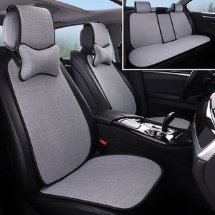 新款汽车坐垫四季通用布艺舒适透气吸汗防滑运动连体运动座椅垫套