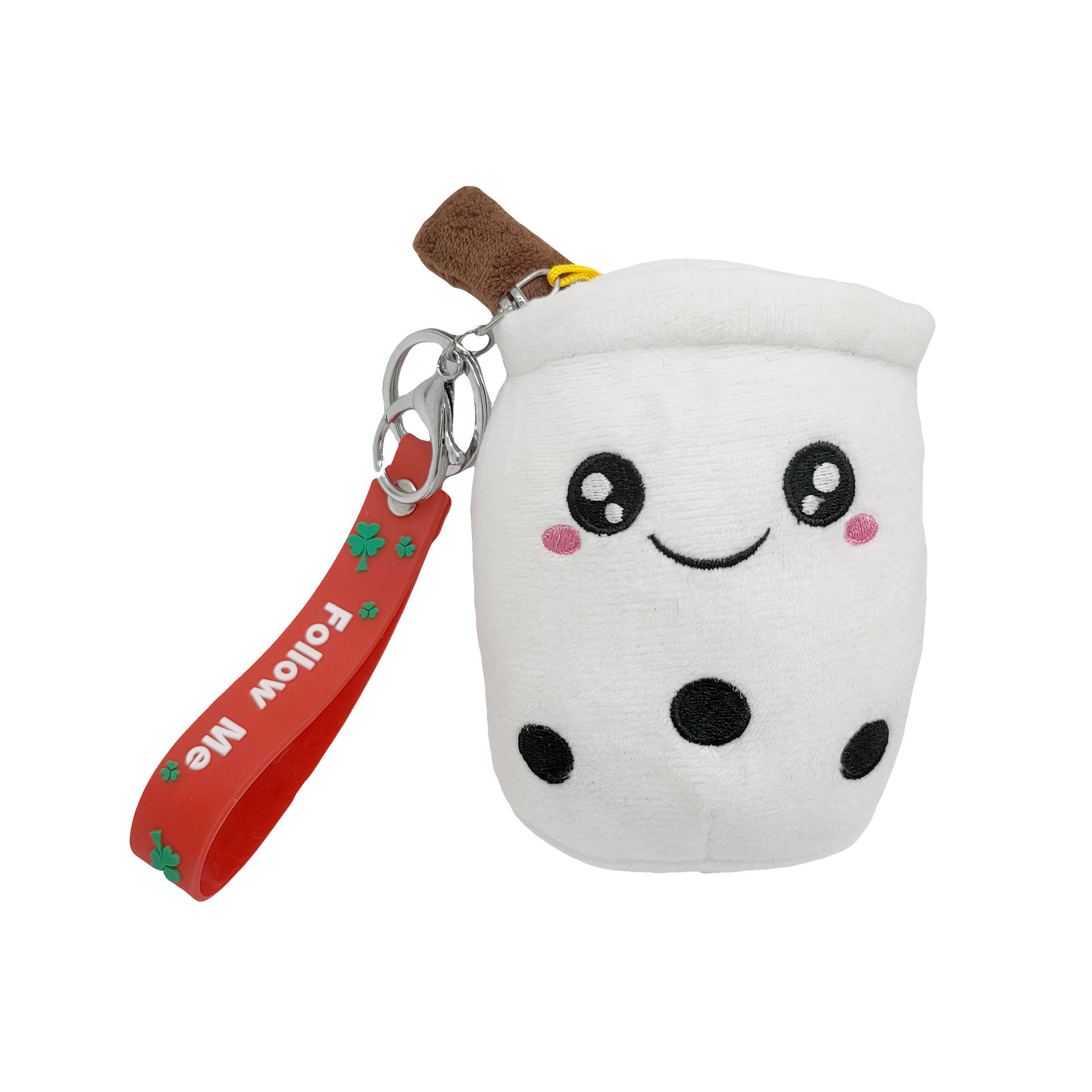 跨境新品 发光奶茶杯毛绒钥匙扣毛绒挂件公仔玩偶
