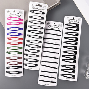 一字夹黑色彩色BB夹子水滴夹掰掰夹简约发夹2元店商品