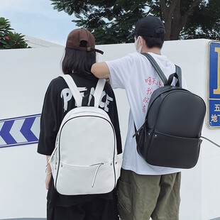 双肩包女韩版2021新款PU女士旅行背包休闲百搭时尚街头潮流包包