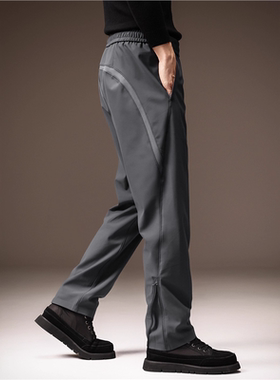 高端裤脚拉链设计户外运动休闲裤男士2025秋季新款机能弹力登山裤