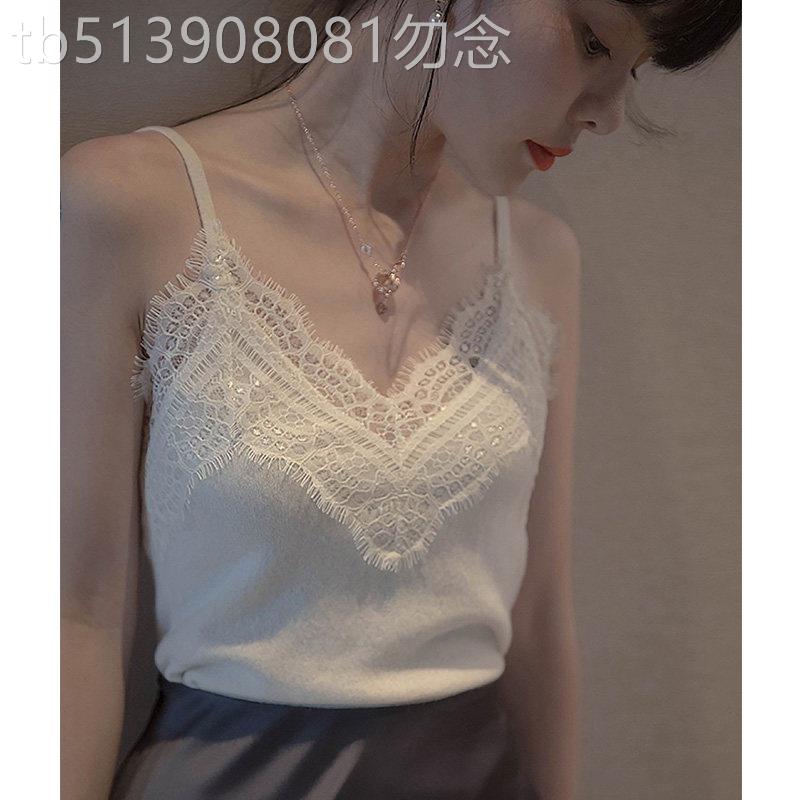 吊带背心女内搭夏季2026新款性感蕾丝气质外穿纯棉白色打底上衣潮
