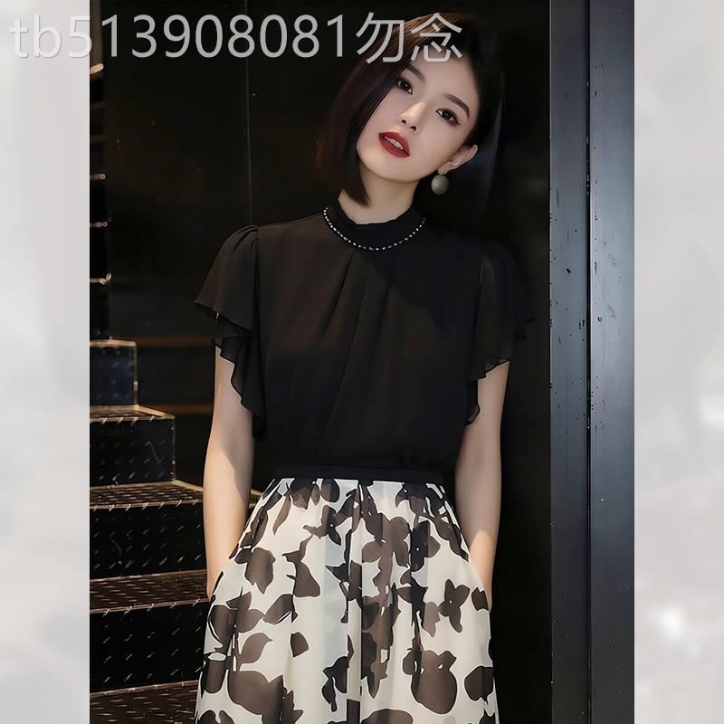 立领飞飞袖衬衫女装夏季2026年新款绝美漂亮上衣独特轻薄衬衣简约