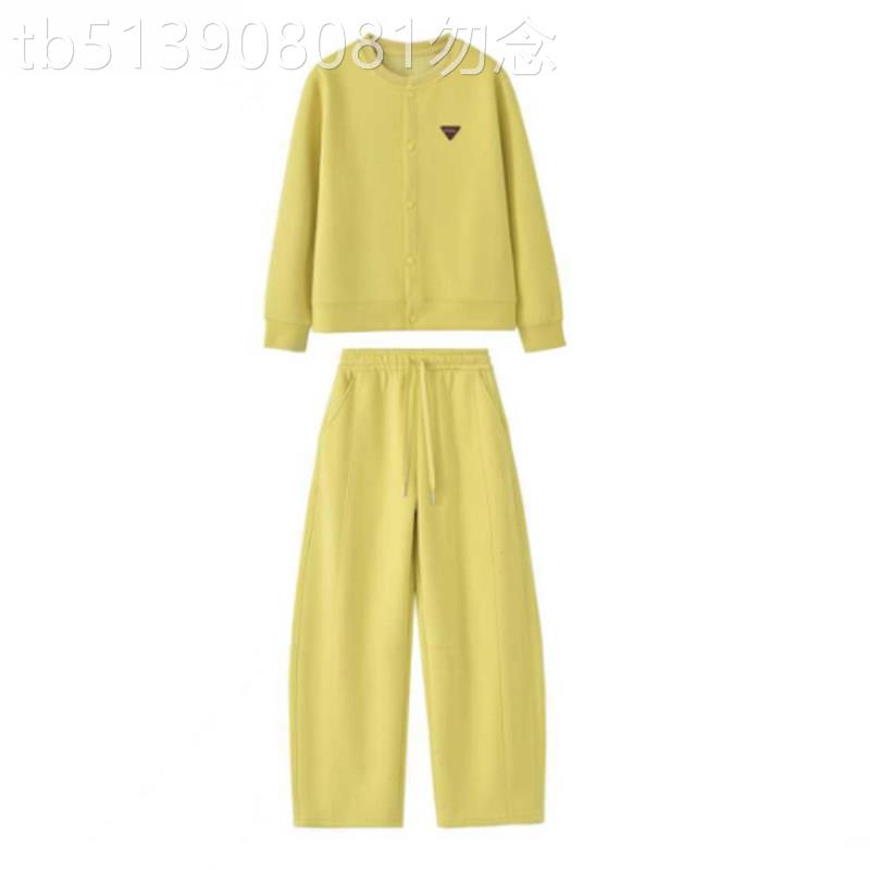 香港代购休闲运动套装女春季新款软糯棒球服开衫外套阔腿裤两件套